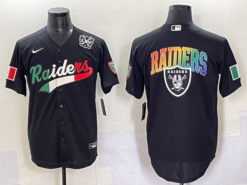 Men 2025 Oakland Raiders Blank Black Joint Name Nike Limited NFL Jersey style 7036